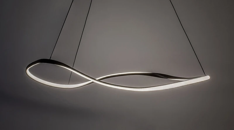 Mirossi – LED пендел в черно с бял силиконов абажур, Ø810мм, 40W, 4000K