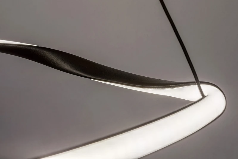 Mirossi – LED пендел в черно с бял силиконов абажур, Ø810мм, 40W, 4000K