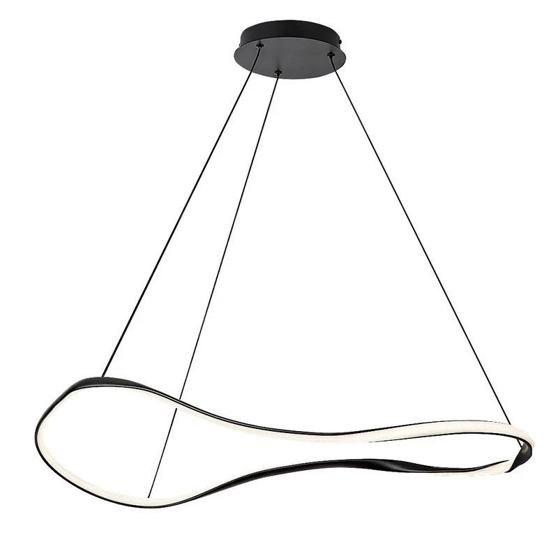 LED пендели и полилеи Mirossi – LED пендел в черно с бял силиконов абажур, Ø810мм, 40W, 4000K