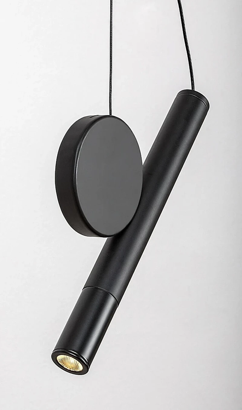 Alaric – LED пендел в черно с бял абажур, Ø25мм, 3×250lm, 3000K