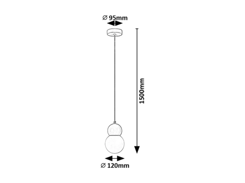 Gellia – минималистичен пендел в синьо с бяло стъкло, Ø120мм, 1×G9