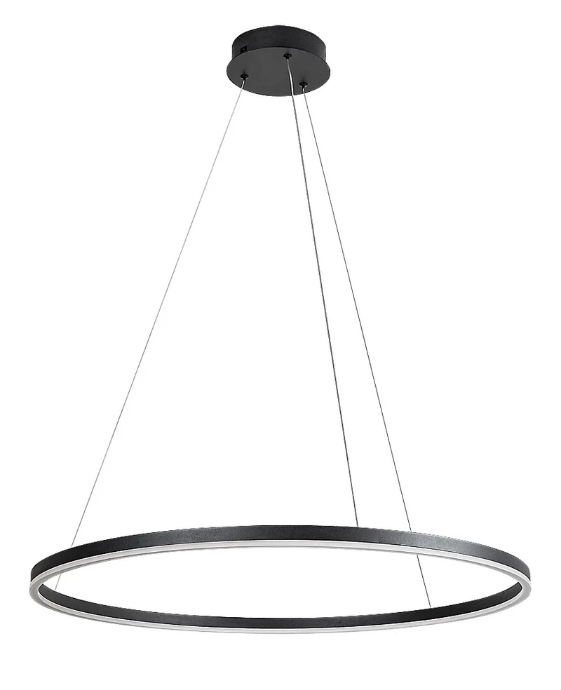 Isaure – LED пендел в черно с бял акрилен абажур, Ø800мм, 45W, 3000-6500K
