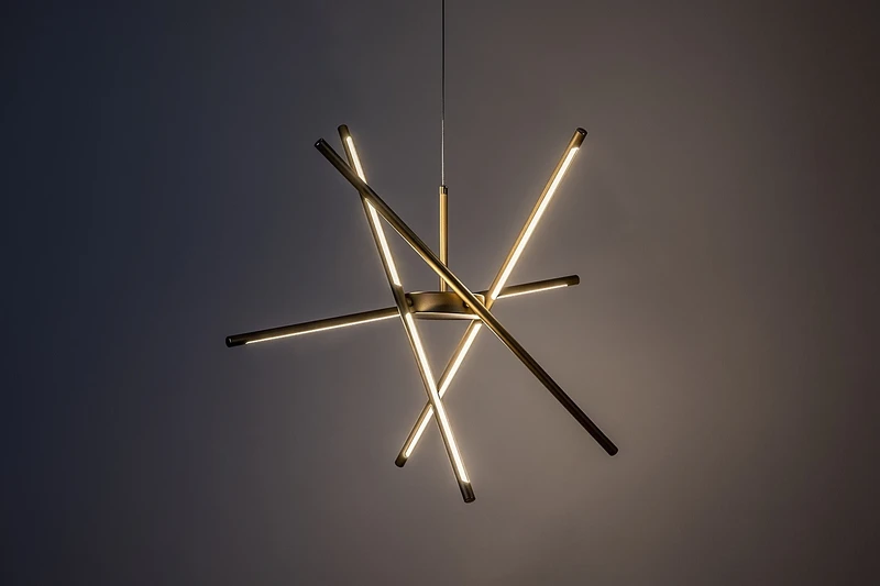 Henli2 – LED пендел в златисто с бял абажур, Ø660мм, 40W, 3000K