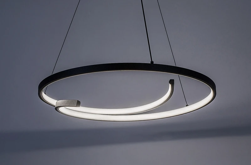 Niloo – LED пендел в черно/бяло, Ø550мм, 40W, 4000K