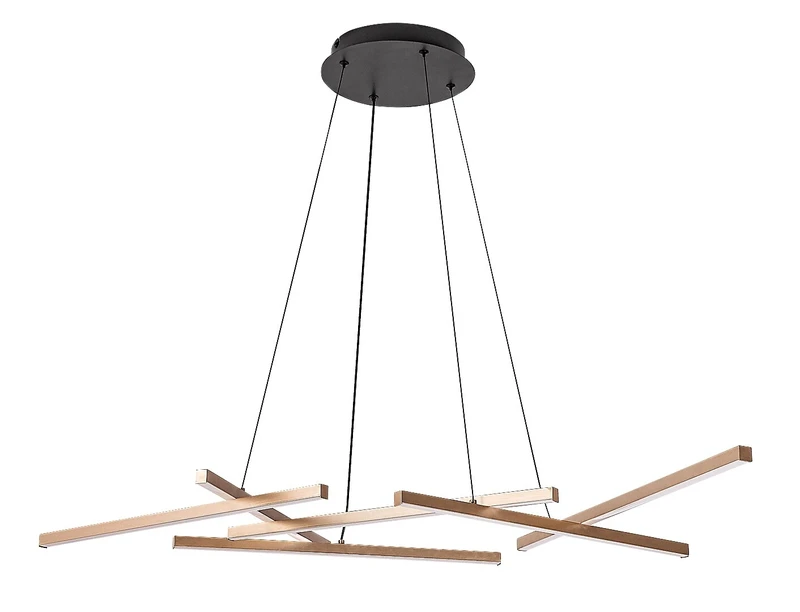 Severine – LED пендел в черно/злато с бял абажур, 1000×660мм, 40W, 3000-6500K