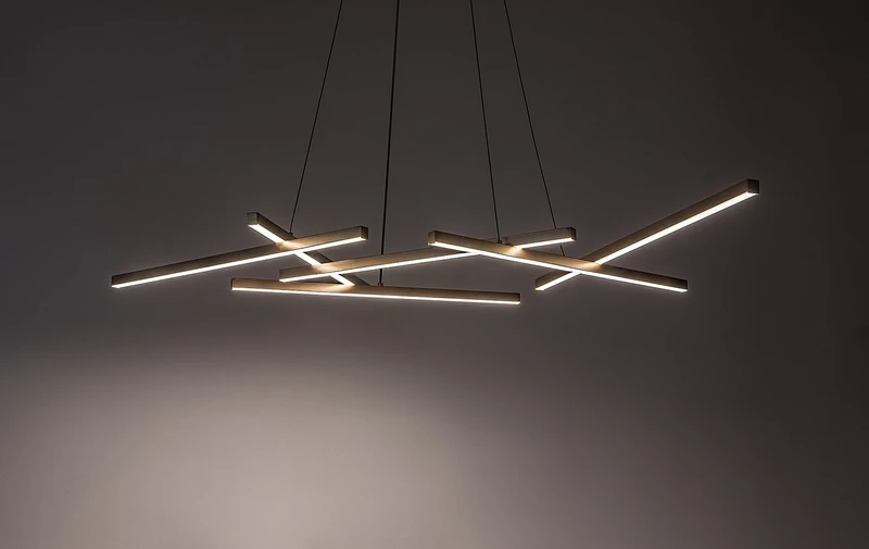 Severine – LED пендел в черно/злато с бял абажур, 1000×660мм, 40W, 3000-6500K