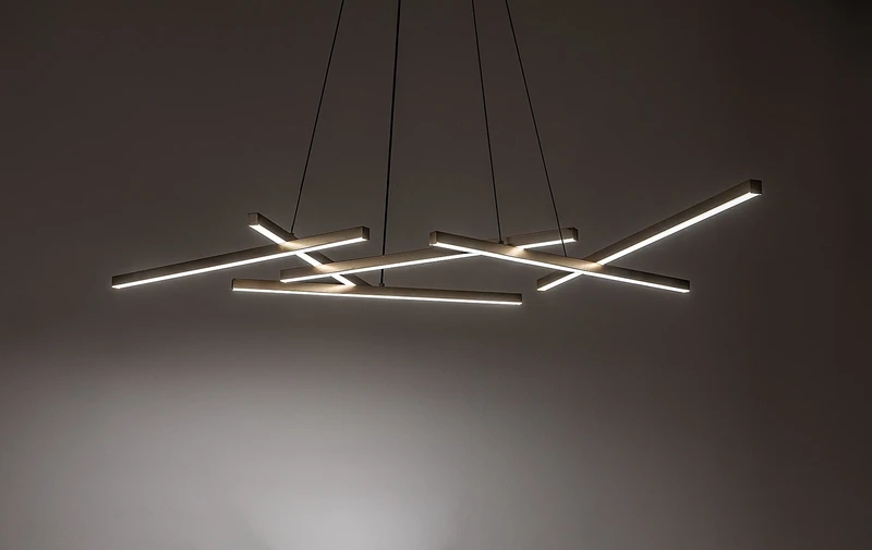 Severine – LED пендел в черно/злато с бял абажур, 1000×660мм, 40W, 3000-6500K