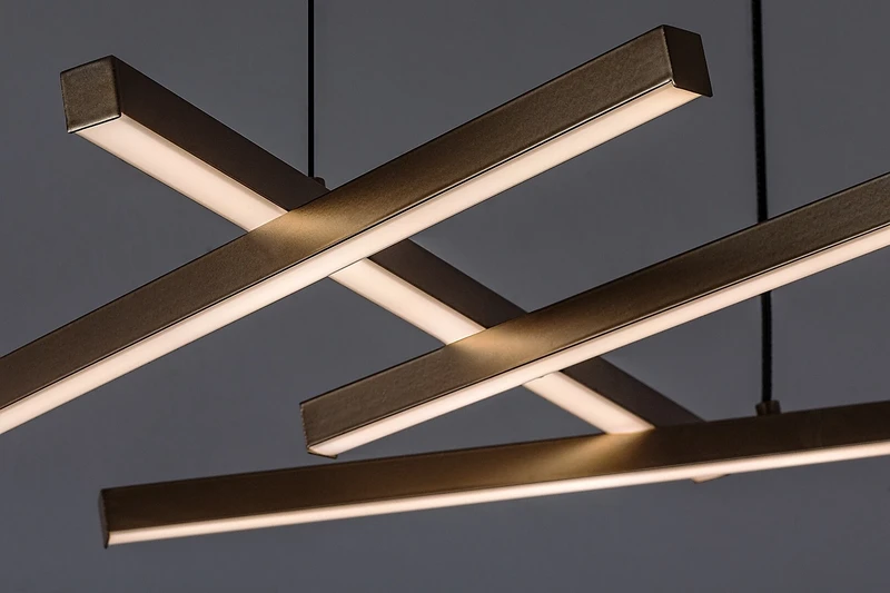 Severine – LED пендел в черно/злато с бял абажур, 1000×660мм, 40W, 3000-6500K