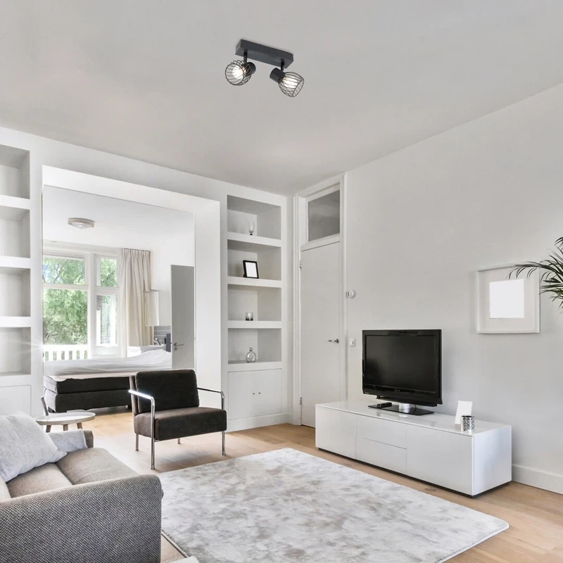 Aberama – индустриален спот в черно, 2×E14, 235×130мм, IP20
