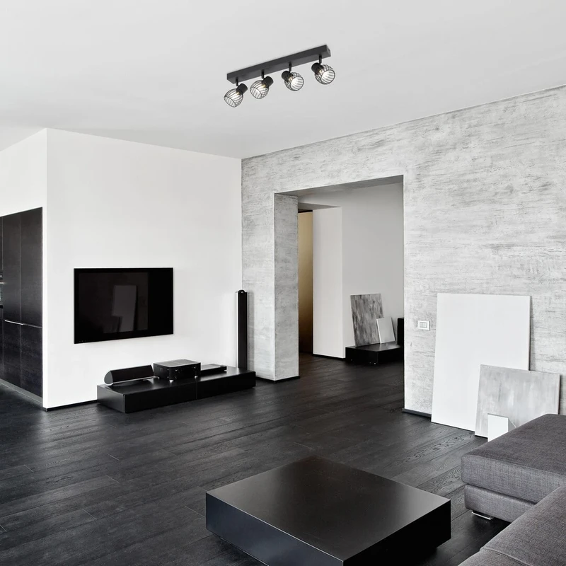 Aberama – индустриален спот в черно, 4×E14, 545мм, IP20