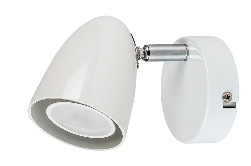 Perico – модерен LED спот за стена в бяло, Ø70мм, 1×GU10, IP20
