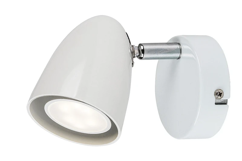Perico – модерен LED спот за стена в бяло, Ø70мм, 1×GU10, IP20