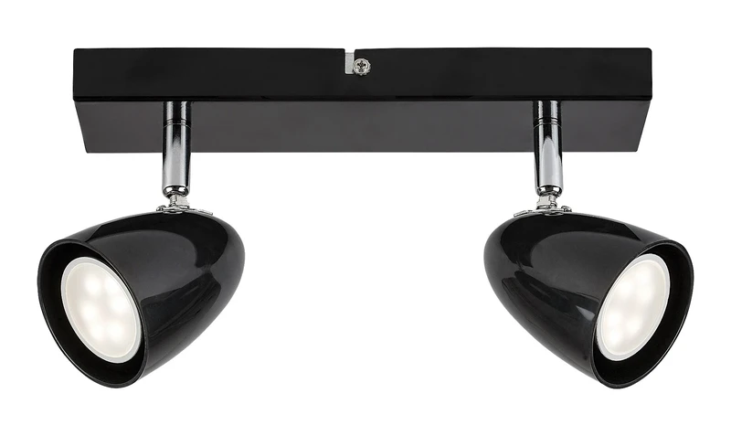 Perico – модерен LED спот в черно, 2×GU10, 260мм, IP20