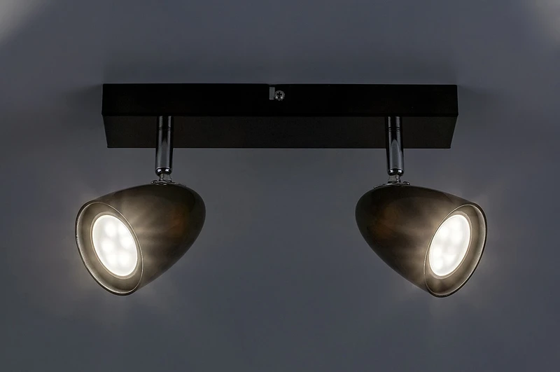 Perico – модерен LED спот в черно, 2×GU10, 260мм, IP20