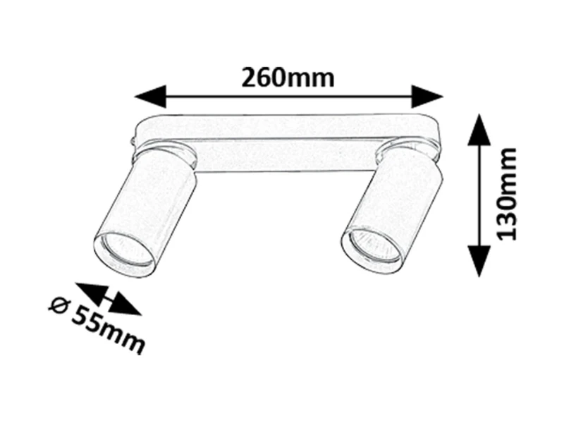 Mirina – LED спот в златно, 2×GU10, 260мм, IP20, минималистичен дизайн
