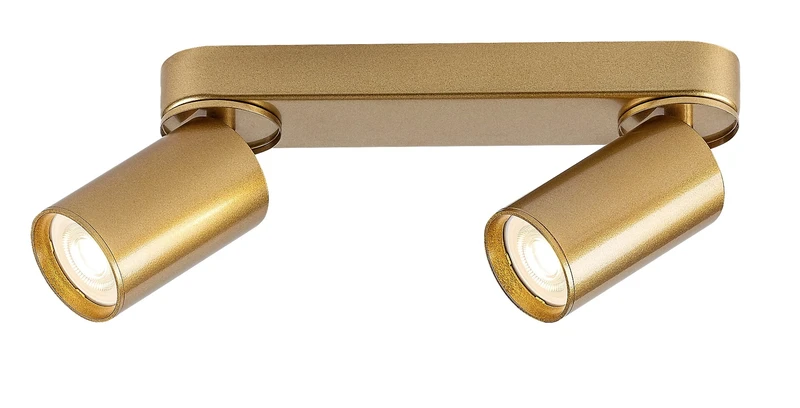 Спотове Mirina – LED спот в златно, 2×GU10, 260мм, IP20, минималистичен дизайн