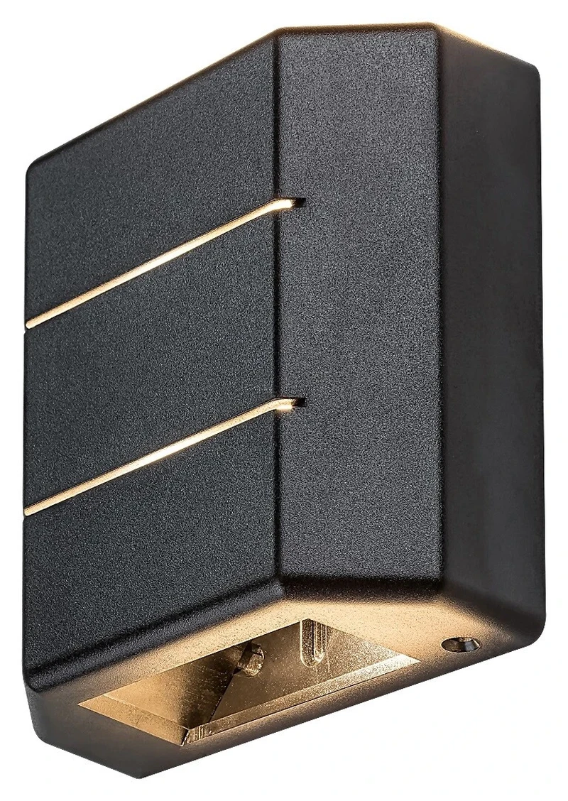 Lippa – LED външна стенна лампа в черно, 120×120мм, 6W, 3000K, IP54