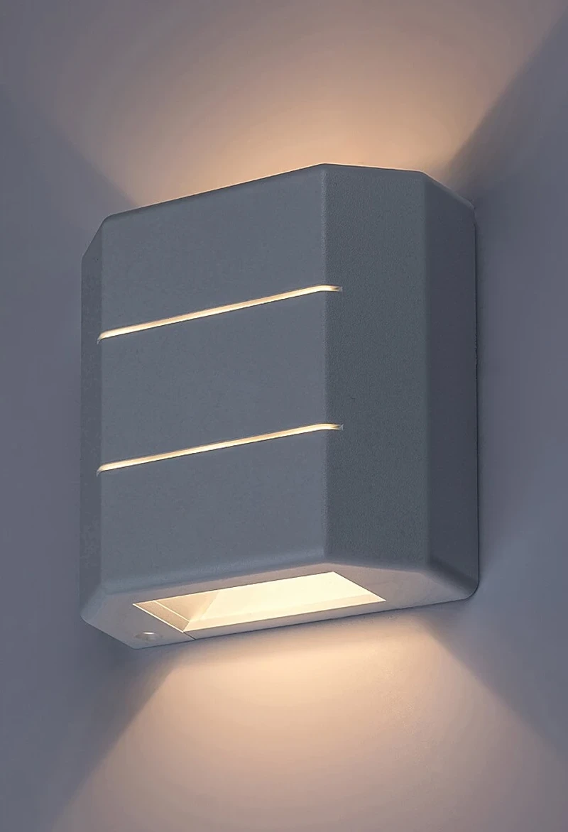 Lippa – LED външна стенна лампа в бяло, 120×120мм, 6W, 3000K, IP54
