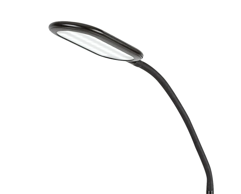 Adelmo – LED лампион в черно с бял абажур, 430×1400мм, 10W, 3000-6000K