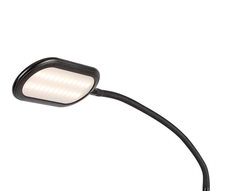 Adelmo – LED лампион в черно с бял абажур, 430×1400мм, 10W, 3000-6000K