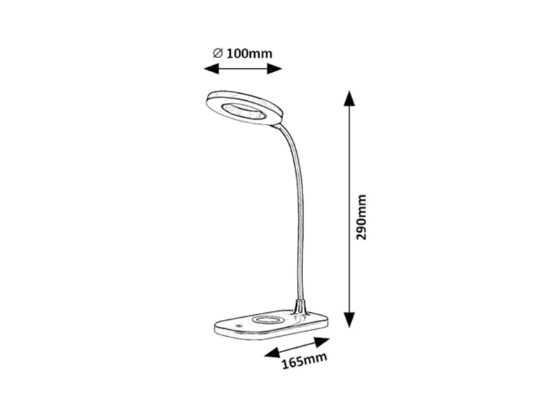Hardin – LED настолна лампа в бяло, Ø100мм, 5W, 2700-6000K, димируема
