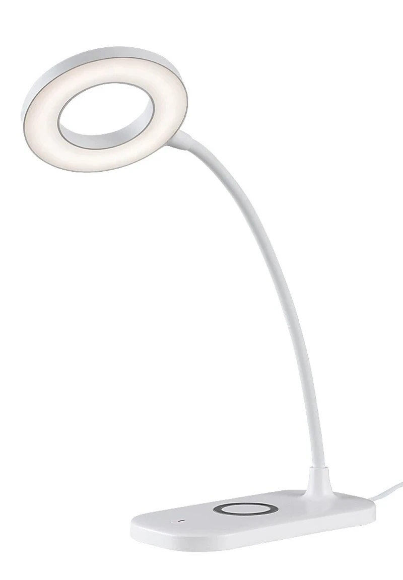 Hardin – LED настолна лампа в бяло, Ø100мм, 5W, 2700-6000K, димируема