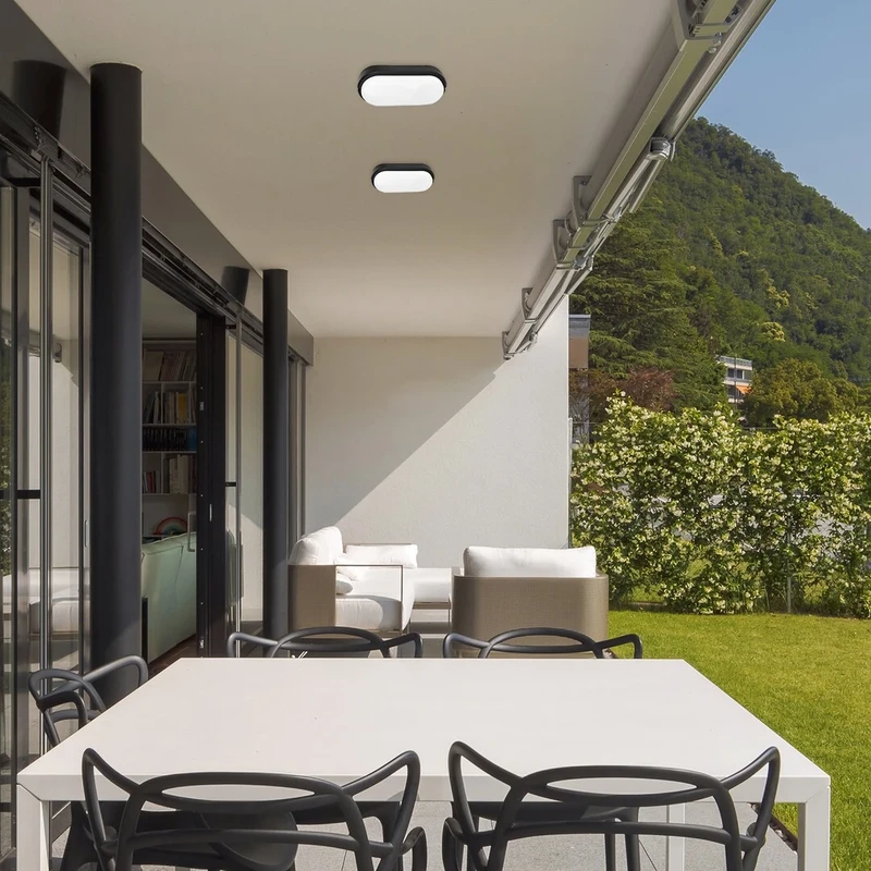 Hort – LED външна лампа за стена/таван в черно, 200×100мм, 15W, 4000K, IP54