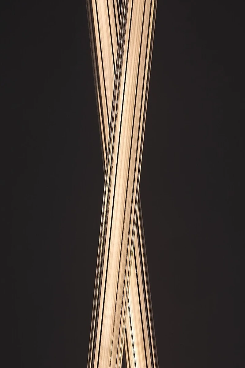 Nivaro – LED лампион в черно с бял акрилен абажур, 220×1150мм, 28W, 3000K