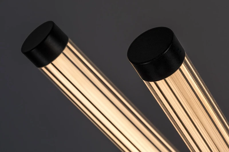 Nivaro – LED лампион в черно с бял акрилен абажур, 220×1150мм, 28W, 3000K