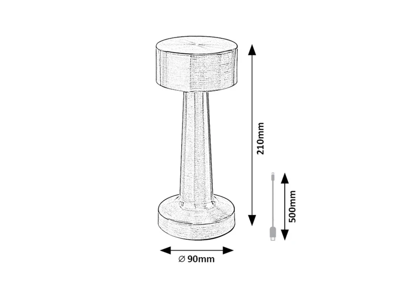Senan – LED настолна лампа в златисто с бял абажур, Ø90мм, 2.7W, 3000-6000K
