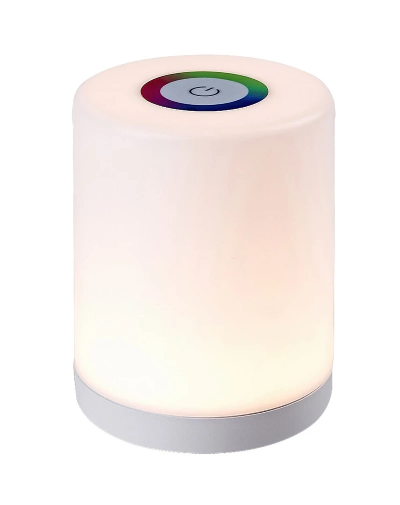 Настолни лампи Tipy – LED декоративна лампа в бяло с RGB, Ø90мм, 0.8W, 3000K
