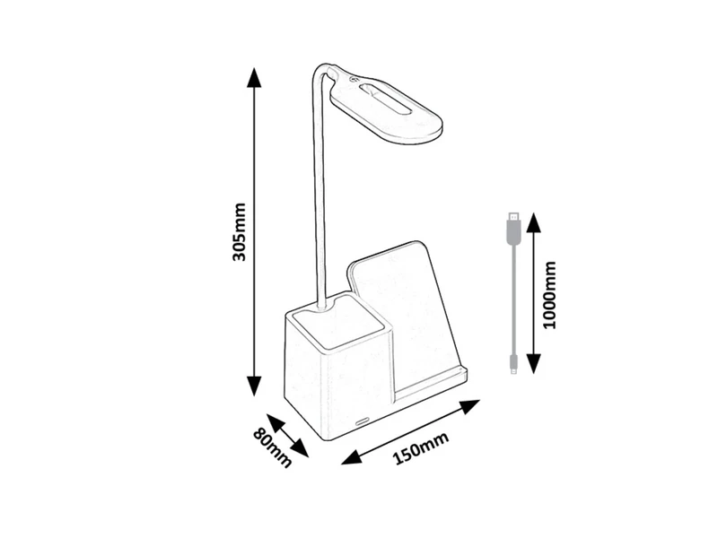 Cerie – LED настолна лампа в черно/бяло, 150×305мм, 200lm, 3000-6500K