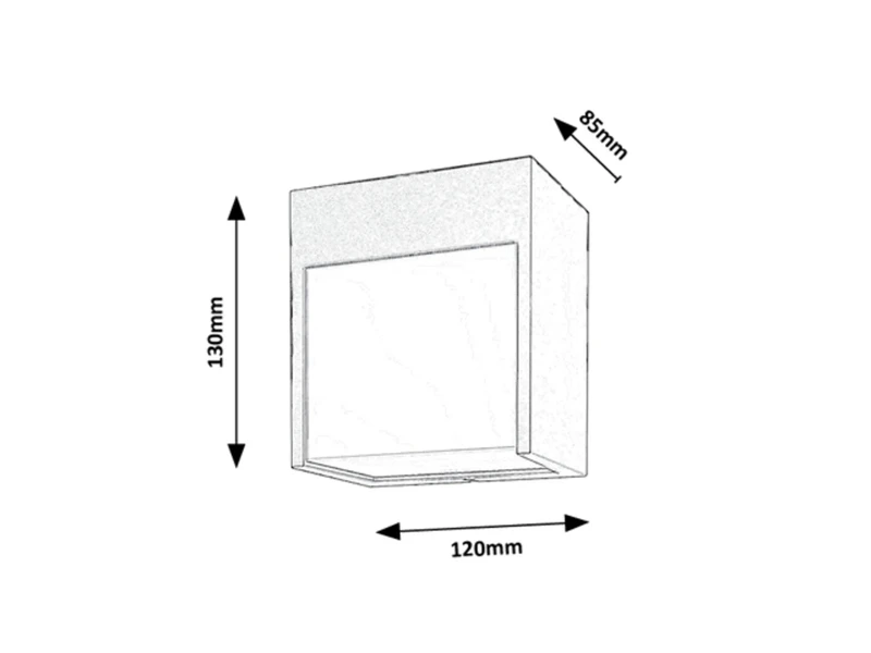 Balimo – LED външен аплик в бяло мат, 120×130мм, 12W, 4000K, IP54