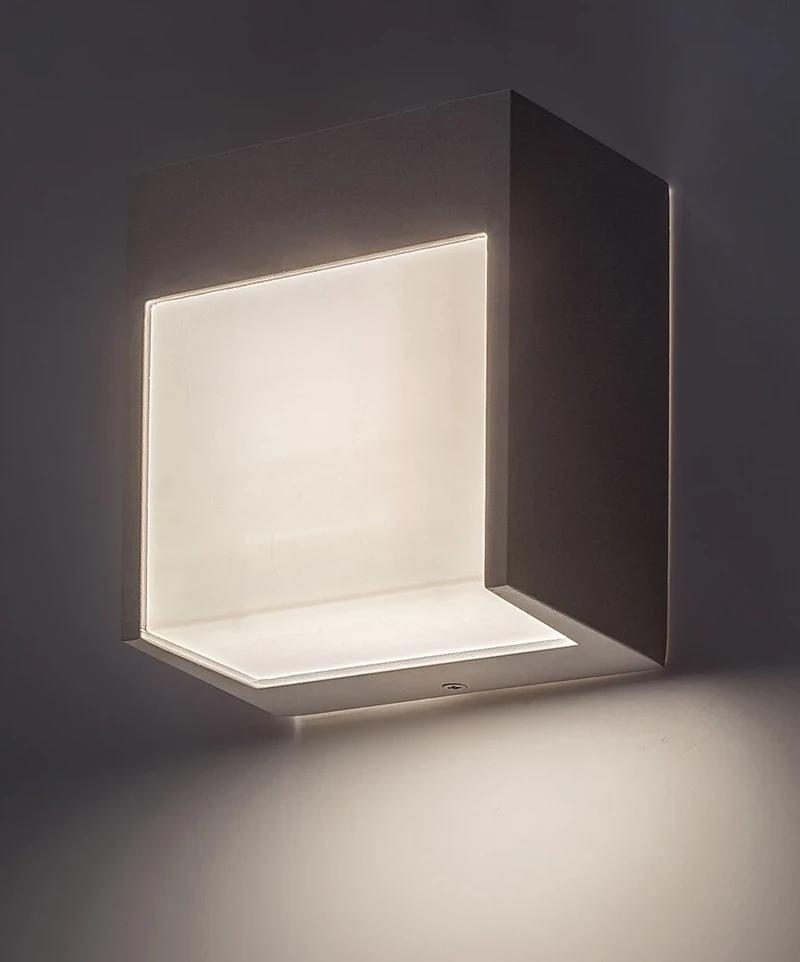 Balimo – LED външен аплик в бяло мат, 120×130мм, 12W, 4000K, IP54