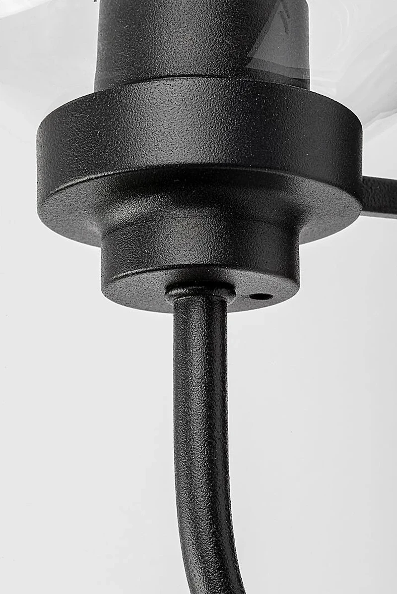 Tirina – LED аплик за баня в черен мат с прозрачно стъкло, Ø150мм, 1×E27, IP44