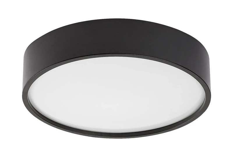 Larcia – LED плафон в черно с бял абажур, Ø280мм, 18W, 4000K, IP44