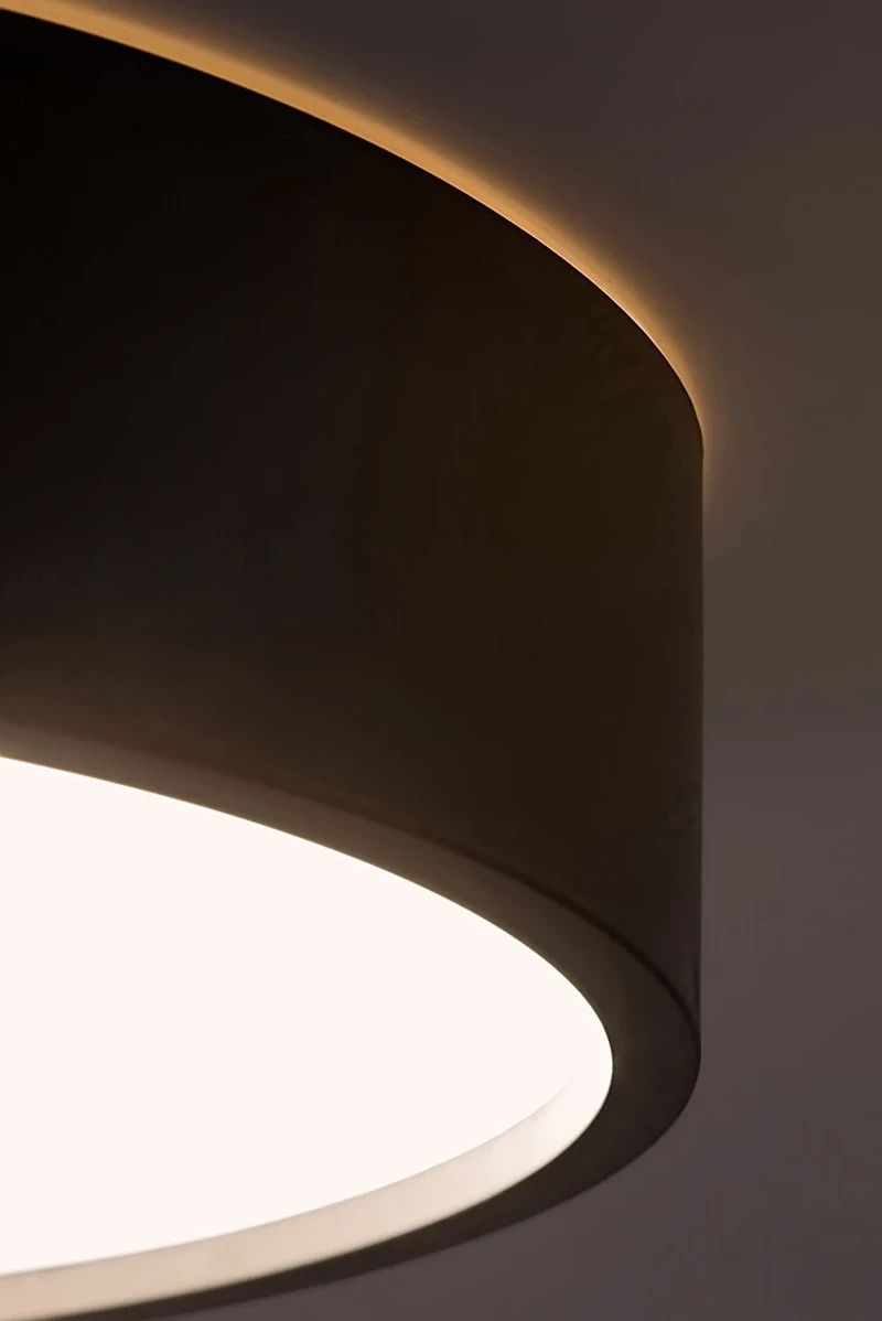 Larcia – LED плафон в черно с бял абажур, Ø280мм, 18W, 4000K, IP44