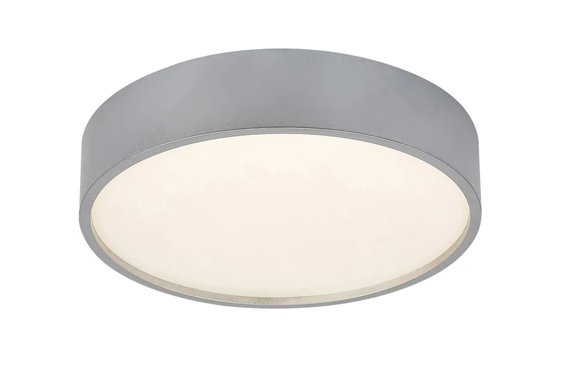 LED плафони Larcia – LED плафон в сребристо с бял абажур, Ø280мм, 18W, 4000K, IP44