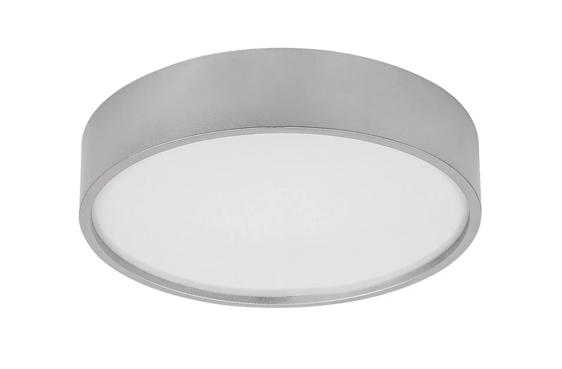 Larcia – LED плафон в сребристо с бял абажур, Ø280мм, 18W, 4000K, IP44