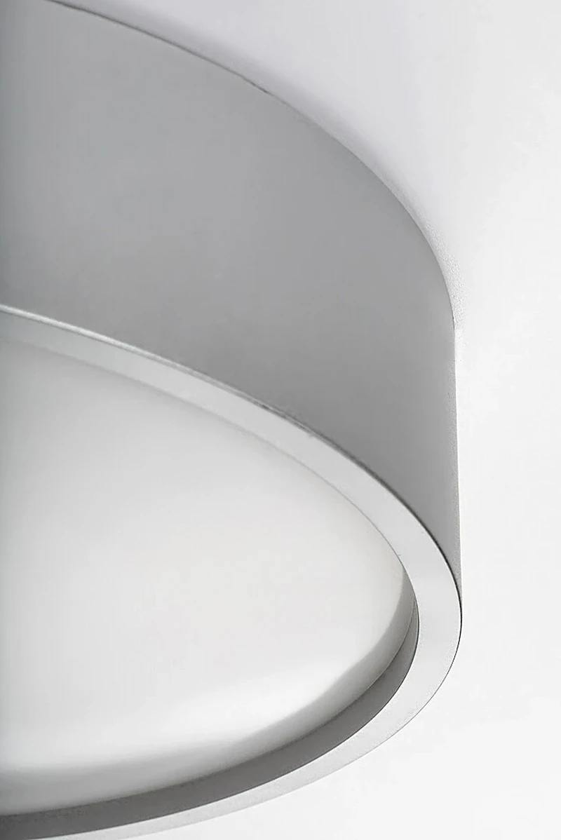 Larcia – LED плафон в сребристо с бял абажур, Ø280мм, 18W, 4000K, IP44