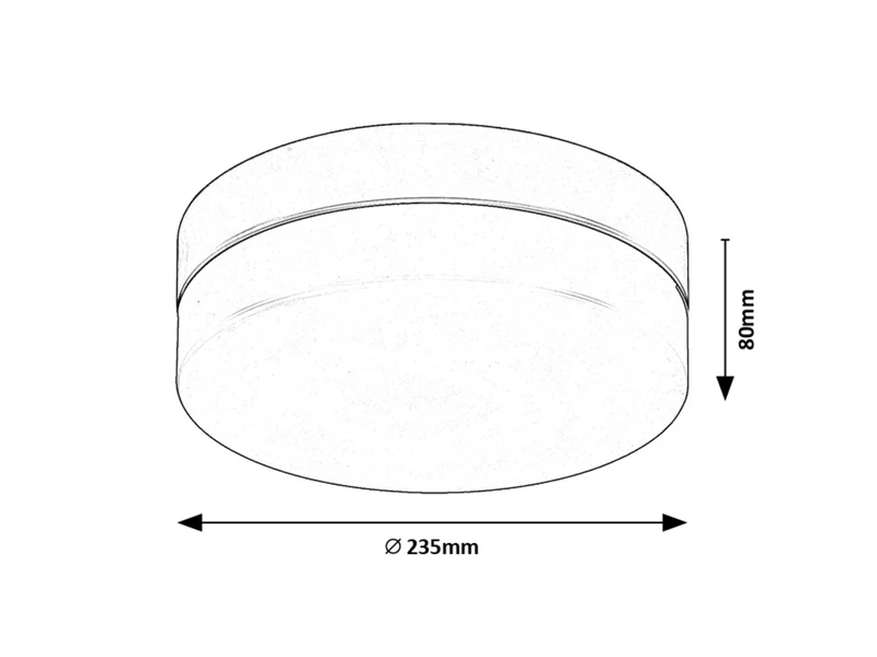 Gaelo – LED плафон за баня в черно с бял абажур, Ø235мм, 15W, 4000K, IP44