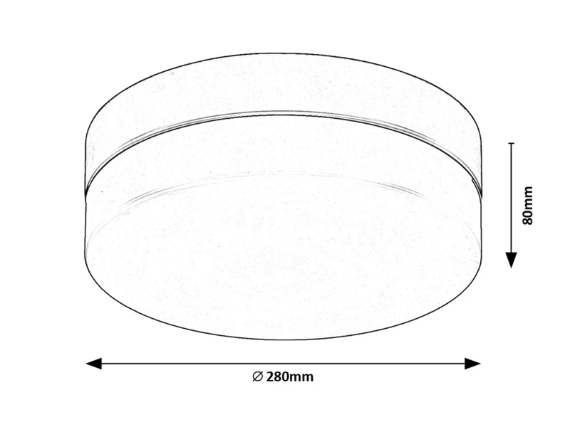 Gaelo – LED плафон за баня в черно/бяло, Ø280мм, 18W, 4000K, IP44