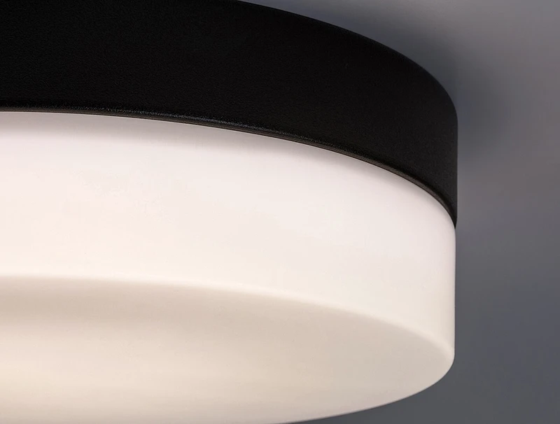 Gaelo – LED плафон за баня в черно/бяло, Ø280мм, 18W, 4000K, IP44