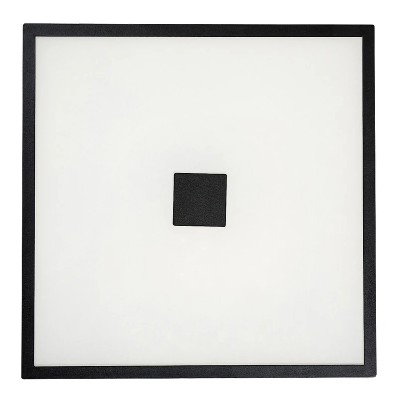 Zoya – LED плафон за баня в черно с бяло стъкло, 300×300мм, 18W, 4000K, IP44