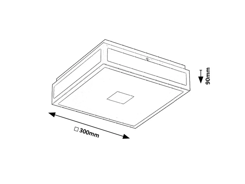 Zoya – LED плафон за баня в хром с бяло стъкло, 300×300мм, 18W, 4000K, IP44