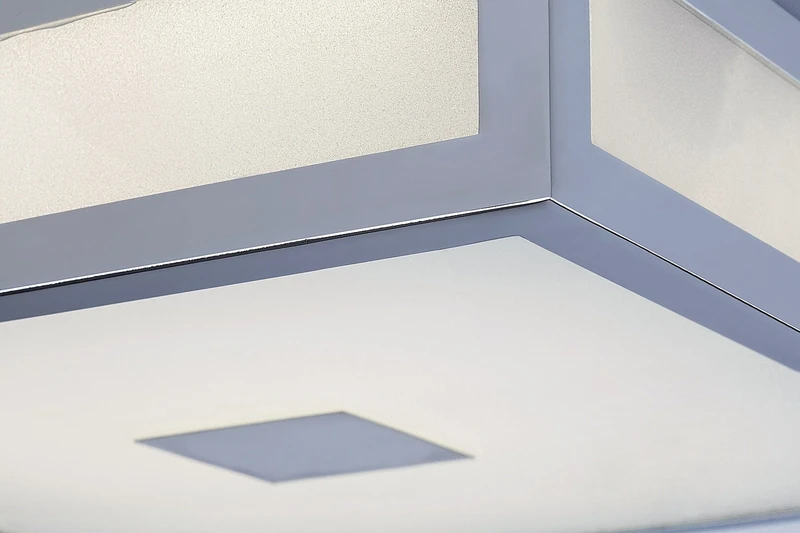 Zoya – LED плафон за баня в хром с бяло стъкло, 300×300мм, 18W, 4000K, IP44