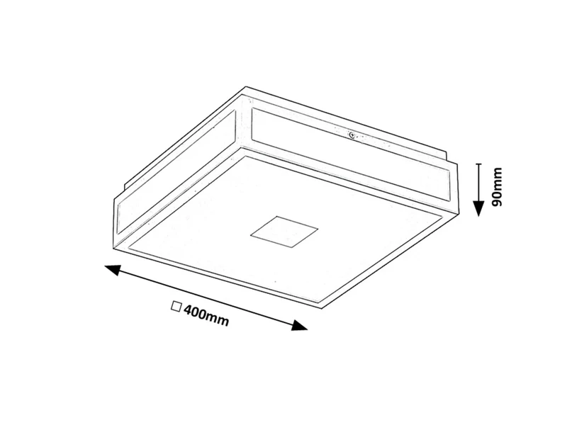 Zoya – LED плафон за баня в хром с бяло стъкло, 400×400мм, 24W, 4000K, IP44