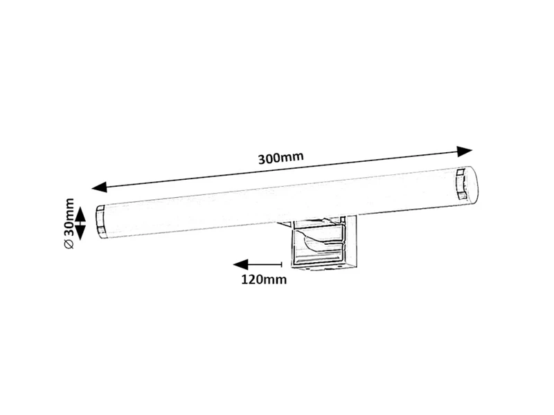 Nour – LED аплик за баня в хром/бяло, 300мм, 5W, 4000K, IP44