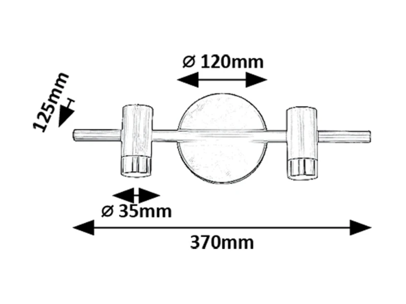 Kadir – LED аплик за баня в черно/златно, 370мм, 2×3W, 4000K, IP44