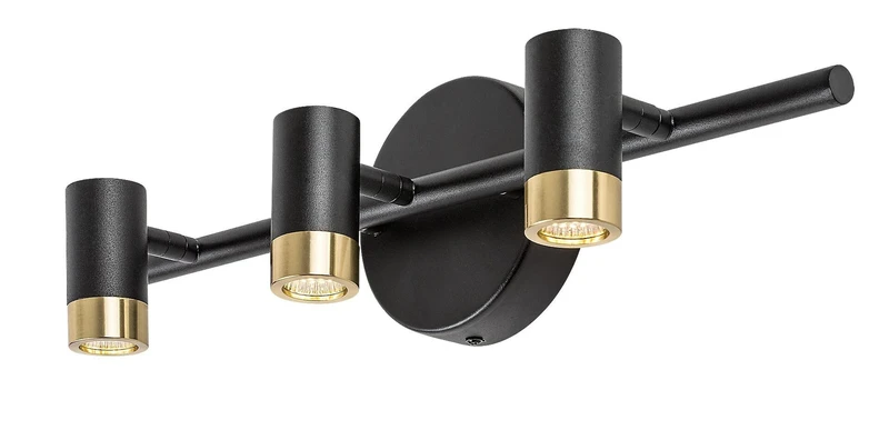 Осветление за баня Kadir – LED аплик за баня в черно/злато, 470мм, 9W, 4000K, IP44